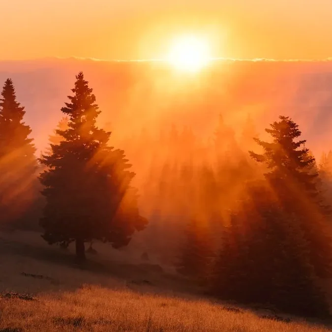 mountain photo Start a new day with a sunrise.